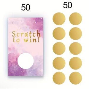 50 pink & Gold Scratch Off To Win Stickers